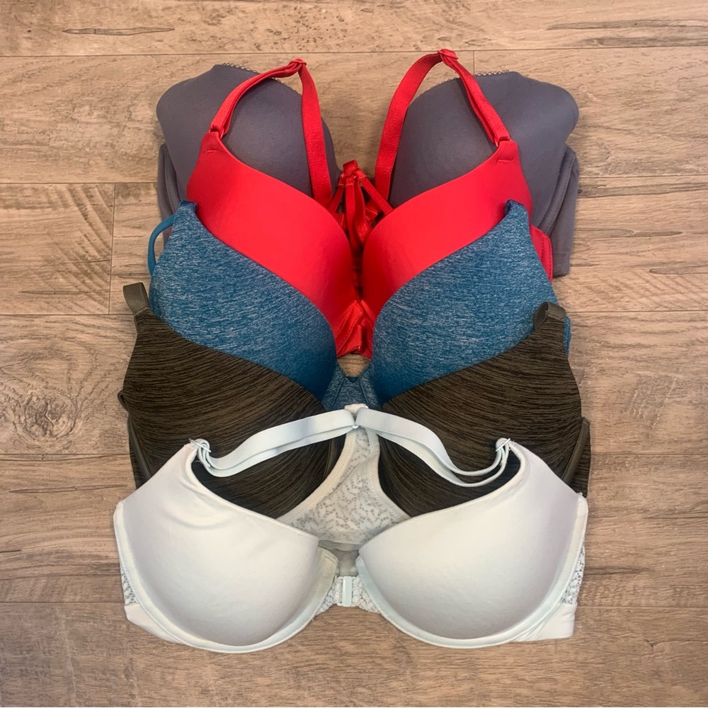 Victoria Secret Bundle 5 Variety Bras Lined Demi Uplift Semi Racerback - Picture 10 of 11